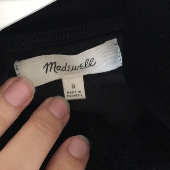 NWOT Madewell Black Velvet Mockneck Dress - Picture 3 of 3